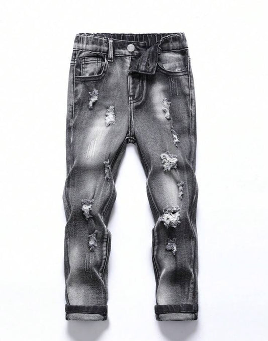 Young Boy Distressed Stretch Denim Jeans