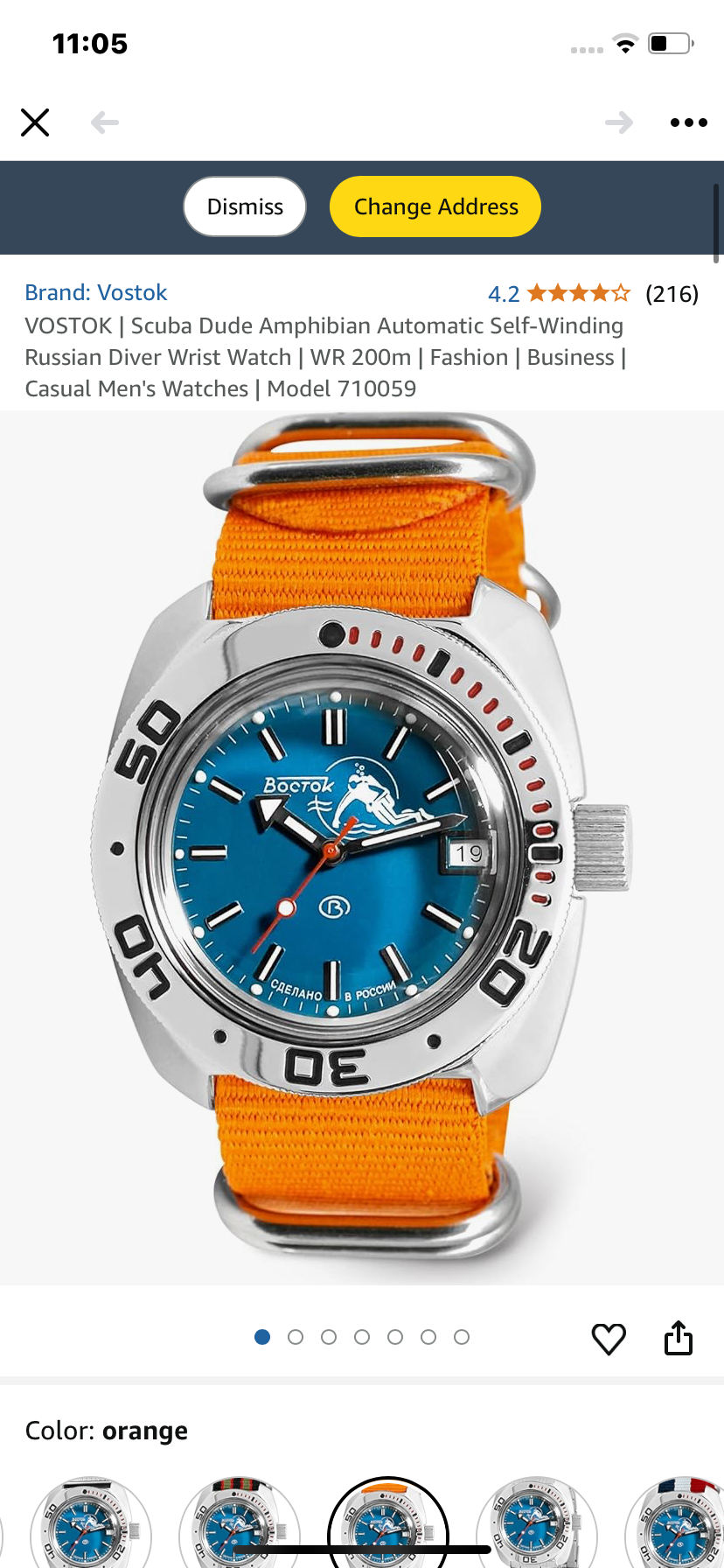 VOSTOK | Scuba Dude Amphibian Automatic Self-Winding Russian Diver Wrist Watch | WR 200m | Fashion | Business | Casual Men's Watches | Model 710059