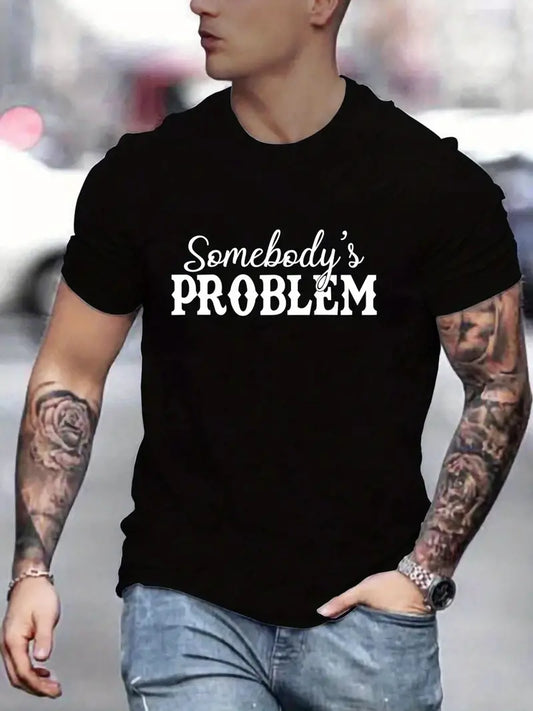 Slogan Pattern Print Men's T-Shirt for Summer!