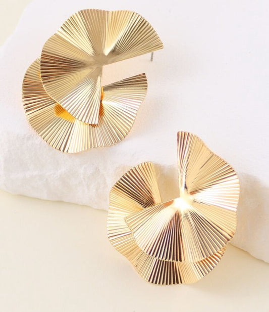 Textured Metal Stud Earrings