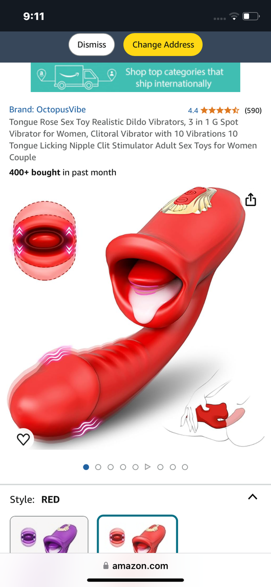 Tongue Rose Sex Toy Realistic Dildo Vibrators, 3 in 1 G Spot Vibrator for Women, Clitoral Vibrator with 10 Vibrations 10 Tongue Licking Nipple Clit Stimulator Adult Sex Toys for Women Couple