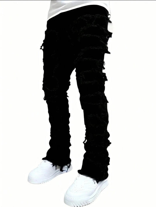 Teen Boy Fashionable Fringed Jeans