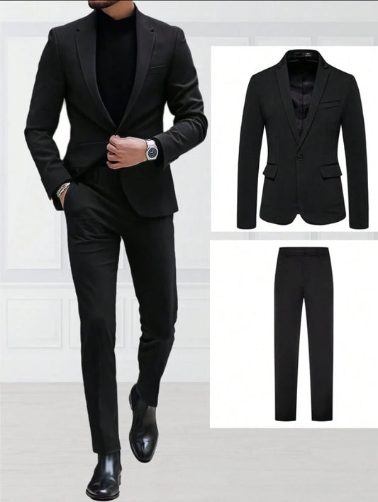 Manfinity Mode Men Single Button Blazer & Pants