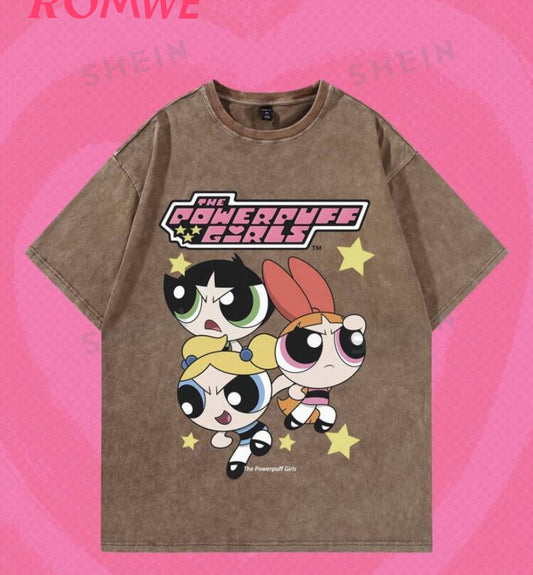 The Powerpuff Girls | ROMWE Men Cartoon Print Crew Neck T-Shirt