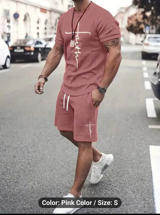 Two-Piece Mens Summer Loungewear Set (v)