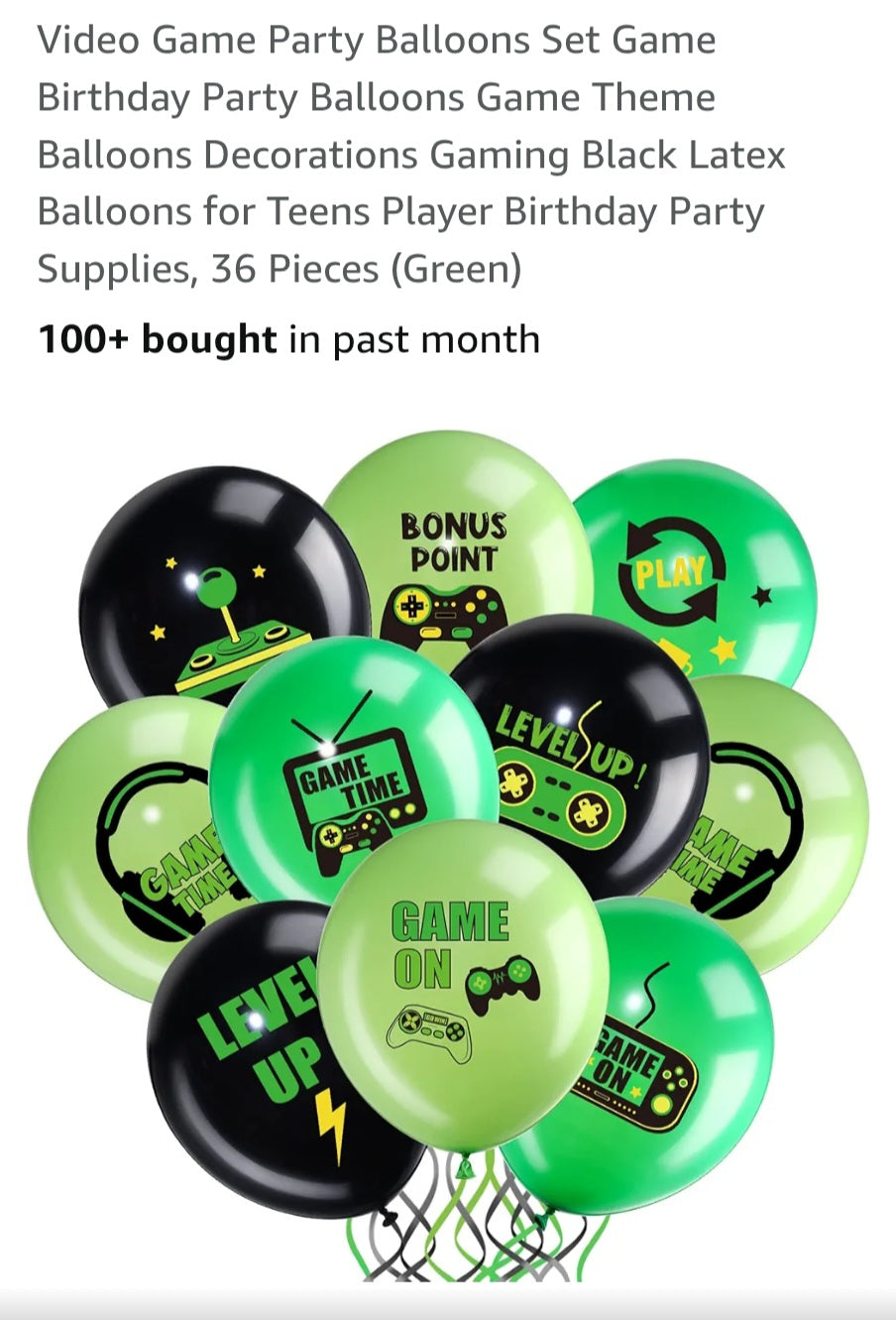 Video Game Party Balloons Set Game Birthday Party Balloons