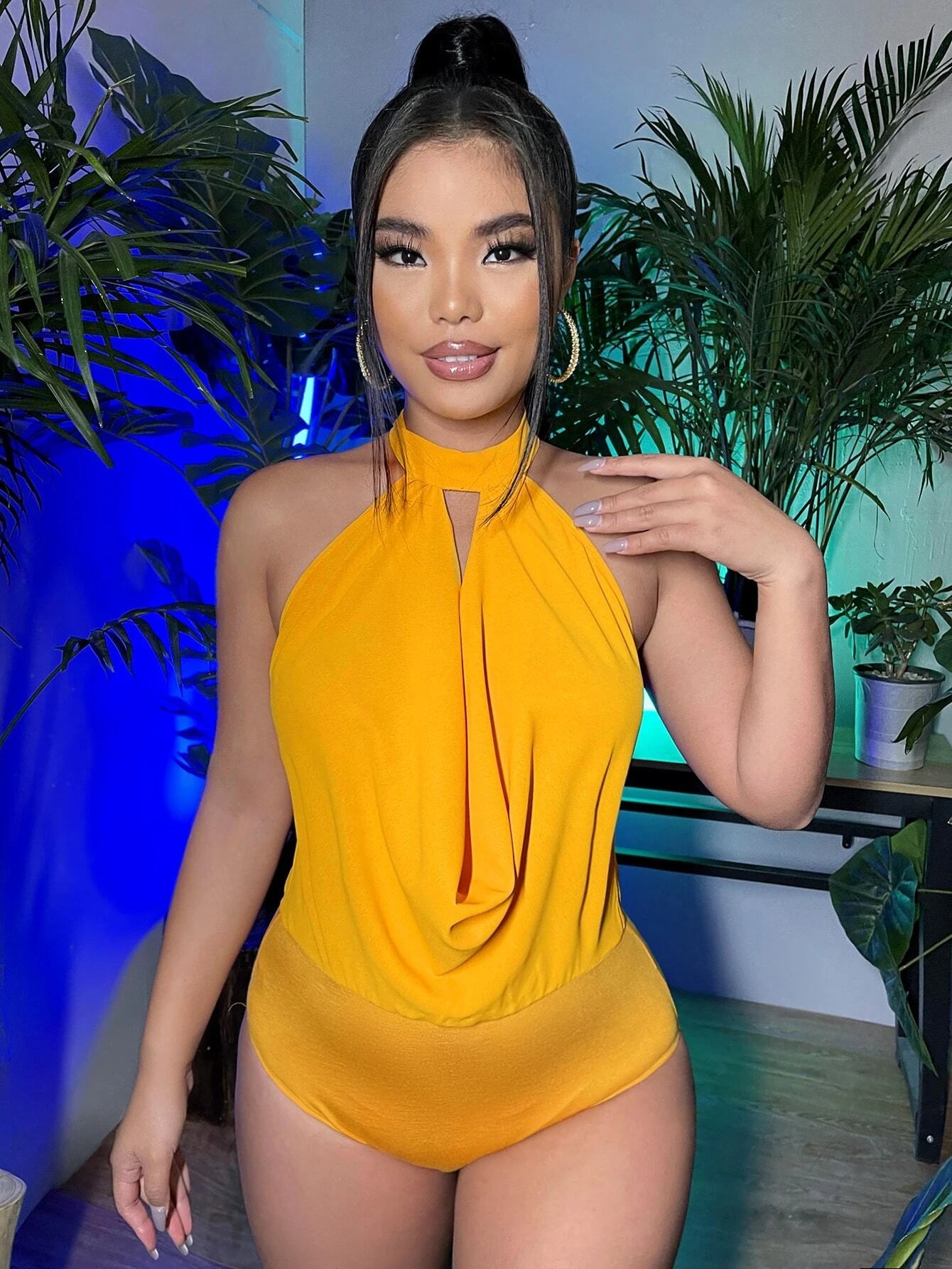 Draped Tie Back Bodysuit - Preorder